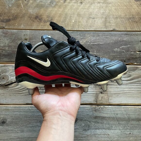 New Men Vintage Nike Rugby XV Black Red Cleats Shoes main image 7